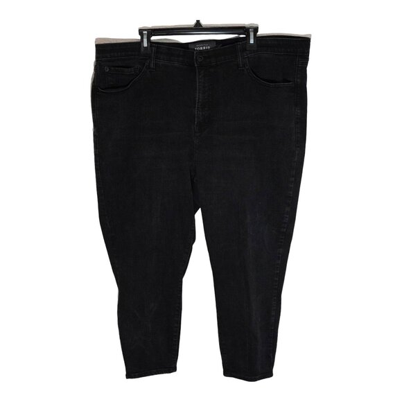 Torrid Jeans Women Size 24R Size 3X Plus Curvy Skinny Cotton Stretch Black - Picture 1 of 5